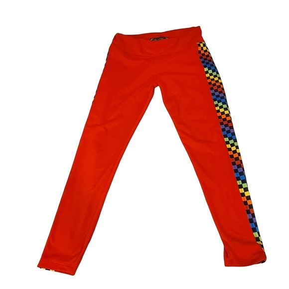 JEWEL HOUSE | Women's (Juniors) red with rainbow checkered stripe track suit. - Picture 5 of 10